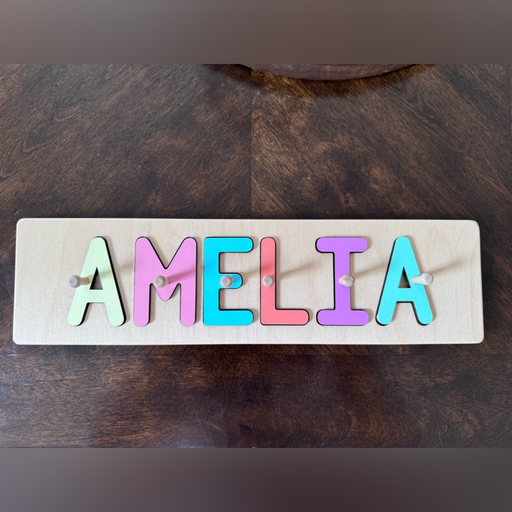 Wooden Name Toy - AMELIA
